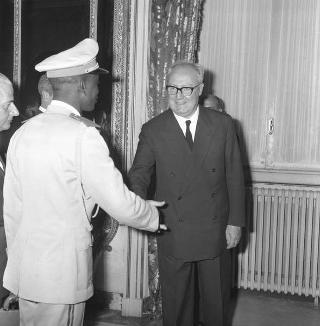 Leopold Sedar Senghor, Presidente della Repubblica del Senegal in visita privata dal Presidente della Repubblica Giuseppe Saragat