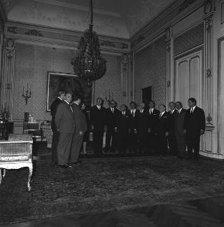 Incontro del Presidente della Repubblica Giuseppe Saragat  con Libero Bigiaretti, Segretario Nazionale del Sindacato Nazionale Scrittori, con i componenti del Consiglio Direttivo ed i Consiglieri della Cassa Nazionale Scrittori