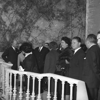 Lazzaro M. de Bernardis, Presidente della Association européenne des enseignants, con i componenti del Comitato centrale in udienza dal Presidente della Repubblica Giuseppe Saragat
