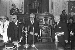 Visita ufficiale del Presidente della Repubblica Giuseppe Saragat a Pisa in occasione dell'inaugurazione del nuovo calcolatore elettronico dell'Università
