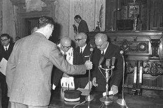 Visita ufficiale del Presidente della Repubblica Giuseppe Saragat a Pisa in occasione dell'inaugurazione del nuovo calcolatore elettronico dell'Università