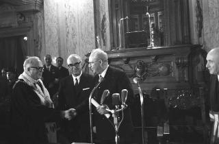 Visita ufficiale del Presidente della Repubblica Giuseppe Saragat a Pisa in occasione dell'inaugurazione del nuovo calcolatore elettronico dell'Università