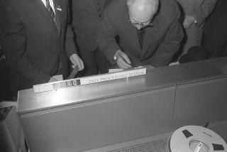 Visita ufficiale del Presidente della Repubblica Giuseppe Saragat a Pisa in occasione dell'inaugurazione del nuovo calcolatore elettronico dell'Università