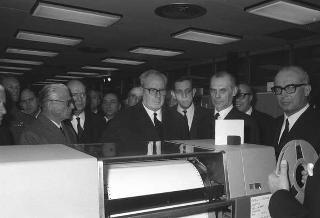 Visita ufficiale del Presidente della Repubblica Giuseppe Saragat a Pisa in occasione dell'inaugurazione del nuovo calcolatore elettronico dell'Università