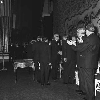 Napoli, Teatro San Carlo: discorso commemorativo del Presidente della Repubblica Giuseppe Saragat in occasione del I centenario della nascita di Benedetto Croce