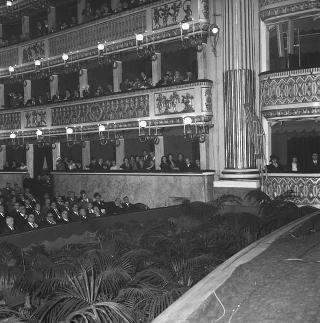 Napoli, Teatro San Carlo: discorso commemorativo del Presidente della Repubblica Giuseppe Saragat in occasione del I centenario della nascita di Benedetto Croce
