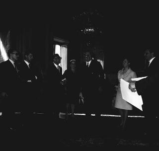 Il Presidente della Repubblica Giuseppe Saragat riceve in udienza Giuseppe Fucà, Presidente dell'Unione italiana ciechi, con una delegazione