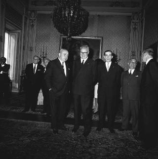 Il Presidente della Repubblica Giuseppe Saragat riceve in udienza i rappresentati dei Paesi sudamericani