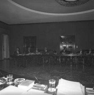 Il Presidente della Repubblica Giuseppe Saragat  durante la riunione del Consiglio Superiore della Magistratura, Palazzo dei Marescialli