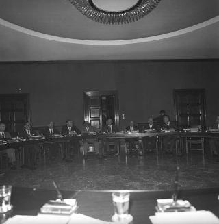 Il Presidente della Repubblica Giuseppe Saragat  durante la riunione del Consiglio Superiore della Magistratura, Palazzo dei Marescialli