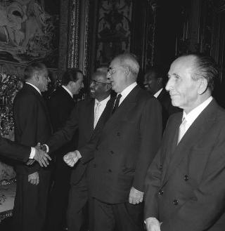Colazione offerta Presidente della Repubblica Giuseppe Saragat in onore del Presidente della Repubblica Somala Aden Abdulla Osman