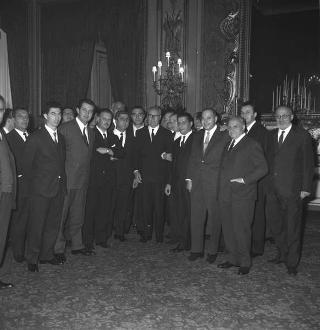 Udienza con il Presidente della Repubblica Giuseppe Saragat  con una delegazione dei partecipanti al Congresso Costituente del nuovo Partito PSI-PSDI