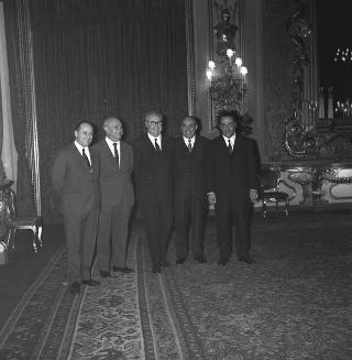Udienza con il Presidente della Repubblica Giuseppe Saragat  con una delegazione dei partecipanti al Congresso Costituente del nuovo Partito PSI-PSDI