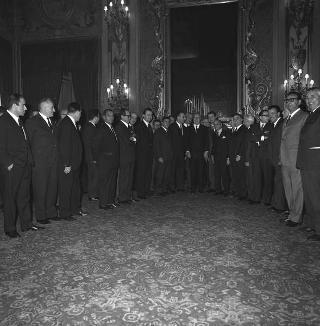Udienza con il Presidente della Repubblica Giuseppe Saragat  con una delegazione dei partecipanti al Congresso Costituente del nuovo Partito PSI-PSDI