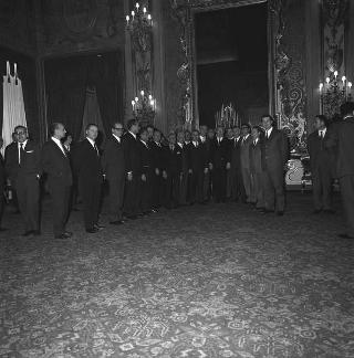 Udienza con il Presidente della Repubblica Giuseppe Saragat  con una delegazione dei partecipanti al Congresso Costituente del nuovo Partito PSI-PSDI