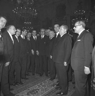 Udienza con il Presidente della Repubblica Giuseppe Saragat  con una delegazione dei partecipanti al Congresso Costituente del nuovo Partito PSI-PSDI
