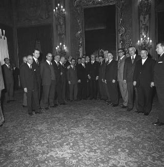 Udienza con il Presidente della Repubblica Giuseppe Saragat  con una delegazione dei partecipanti al Congresso Costituente del nuovo Partito PSI-PSDI