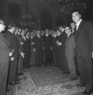 Udienza con il Presidente della Repubblica Giuseppe Saragat  con una delegazione dei partecipanti al Congresso Costituente del nuovo Partito PSI-PSDI