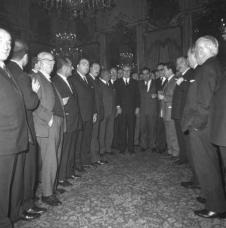 Udienza con il Presidente della Repubblica Giuseppe Saragat  con una delegazione dei partecipanti al Congresso Costituente del nuovo Partito PSI-PSDI