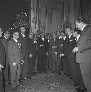 Udienza con il Presidente della Repubblica Giuseppe Saragat  con una delegazione dei partecipanti al Congresso Costituente del nuovo Partito PSI-PSDI