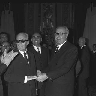 Udienza con il Presidente della Repubblica Giuseppe Saragat  con una delegazione dei partecipanti al Congresso Costituente del nuovo Partito PSI-PSDI