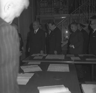 Intervento del Presidente della Repubblica Giuseppe Saragat all'inaugurazione della Mostra annuale dell'Accademia di Francia in occasione della riapertura di Villa Medici