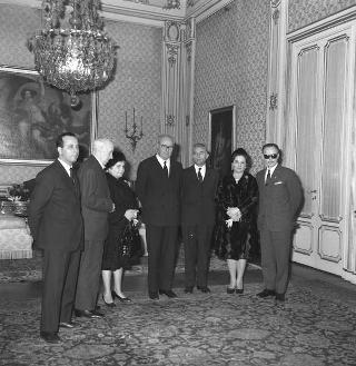 Il Presidente della Repubblica Giuseppe Saragat riceve in udienza Giuseppe Fucà, Presidente dell'Unione italiana ciechi, con una rappresentanza
