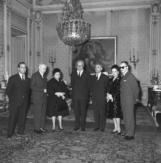 Il Presidente della Repubblica Giuseppe Saragat riceve in udienza Giuseppe Fucà, Presidente dell'Unione italiana ciechi, con una rappresentanza