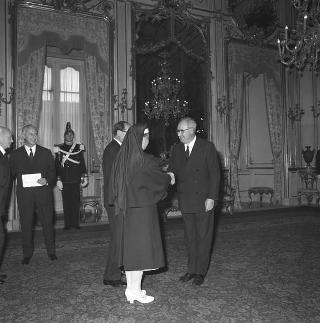 Ricevimento delle Alte Cariche dello Stato e del Corpo Diplomatico per la tradizionale presentazione degli auguri di Natale e Capodanno al Presidente della Repubblica Giuseppe Saragat