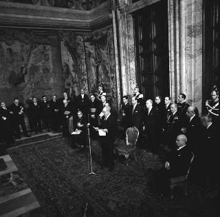 Presentazione degli auguri da parte del Corpo Diplomatico al Presidente della Repubblica Giuseppe Saragat