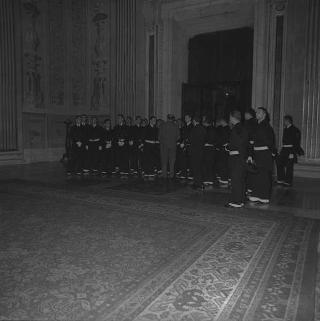 Visita al Palazzo del Quirinale degli allievi dell'Accademia navale di Livorno e udienza con il Presidente della Repubblica Giuseppe Saragat