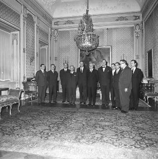 Il Presidente della Repubblica Giuseppe Saragat con Paolo Barbi, Presidente dell'Associazione Nazionale Venezia Giulia e Dalmazia
