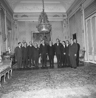 Il Presidente della Repubblica Giuseppe Saragat con Paolo Barbi, Presidente dell'Associazione Nazionale Venezia Giulia e Dalmazia