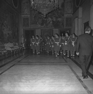 Visita di omaggio al Presidente della Repubblica Giuseppe Saragat degli allievi della Guardia di Finanza