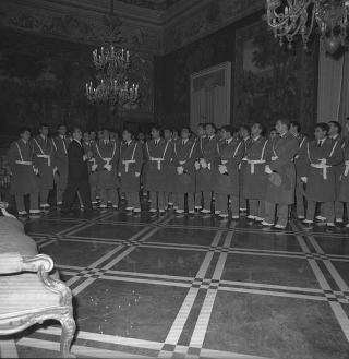 Visita di omaggio al Presidente della Repubblica Giuseppe Saragat degli allievi della Guardia di Finanza