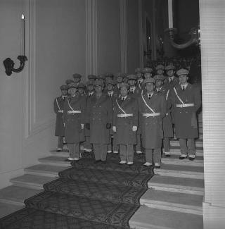 Visita di omaggio al Presidente della Repubblica Giuseppe Saragat degli allievi della Guardia di Finanza
