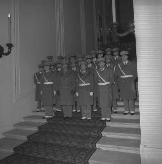 Visita di omaggio al Presidente della Repubblica Giuseppe Saragat degli allievi della Guardia di Finanza