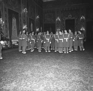 Visita di omaggio al Presidente della Repubblica Giuseppe Saragat degli allievi della Guardia di Finanza