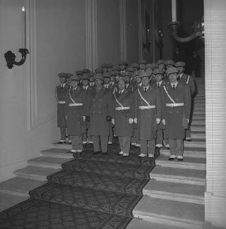 Visita di omaggio al Presidente della Repubblica Giuseppe Saragat degli allievi della Guardia di Finanza