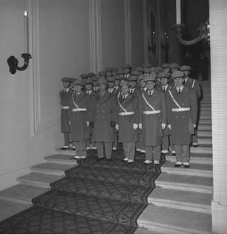 Visita di omaggio al Presidente della Repubblica Giuseppe Saragat degli allievi della Guardia di Finanza