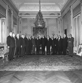 Il Presidente della Repubblica Giuseppe Saragat riceve in udienza Arrigo Boldrini, Presidente dell'Associazione nazionale partigiani d'Italia, con il Comitato nazionale
