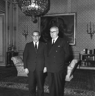 Il Presidente della Repubblica Giuseppe Saragat con Ismaele Bruno Quijano, ex Ministro dell'Argentina nei Governi Frondizi.