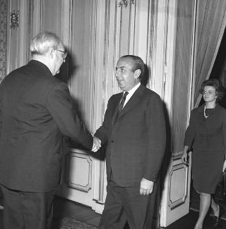 Il Presidente della Repubblica Giuseppe Saragat con Ismaele Bruno Quijano, ex Ministro dell'Argentina nei Governi Frondizi.