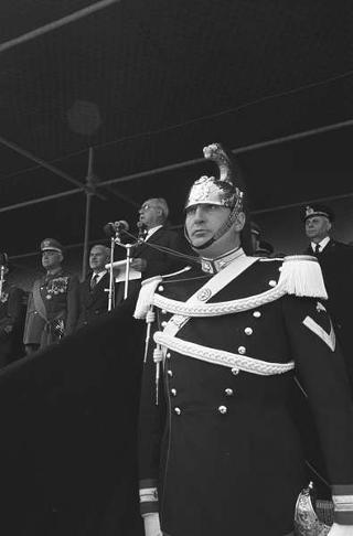 Intervento del Presidente della Repubblica Giuseppe Saragat  al giuramento collettivo di reclute delle tre Forze Armate Roma, Piazza di Siena