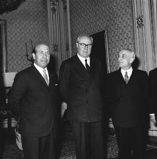 Ahmed El-Bishti, Ministro degli affari esteri del Regno di Libia, con il Ministro degli esteri Amintore Fanfani