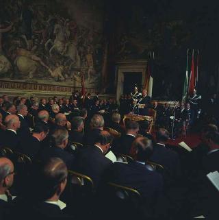 Visita privata del Presidente della Repubblica Francese Charles De Gaulle per la cerimonia in Campidoglio nel X anniversario della firma dei Trattati istitutivi della CEE