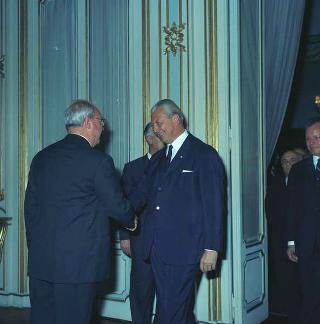 Incontro del Presidente della Repubblica Giuseppe Saragat con Kurt Georg Kiesinger, Cancelliere Federale della Repubblica di Germania, con Willy Brandt, Ministro degli esteri tedesco, e Amintore Fanfani, Ministro degli esteri