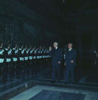 Incontro del Presidente della Repubblica Giuseppe Saragat con Kurt Georg Kiesinger, Cancelliere Federale della Repubblica di Germania, con Willy Brandt, Ministro degli esteri tedesco, e Amintore Fanfani, Ministro degli esteri