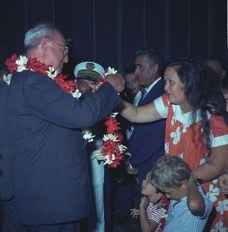 Visita di Stato del Presidente Giuseppe Saragat e del Ministro degli esteri Amintore Fanfani in Canada, Australia e Stati Uniti con soste di riposo a Tahiti, Nandi, Singapore e Ceylon (11 settembre - 3 ottobre 1967). Tahiti
