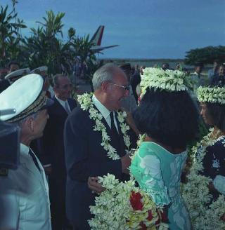 Visita di Stato del Presidente Giuseppe Saragat e del Ministro degli esteri Amintore Fanfani in Canada, Australia e Stati Uniti con soste di riposo a Tahiti, Nandi, Singapore e Ceylon (11 settembre - 3 ottobre 1967). Tahiti